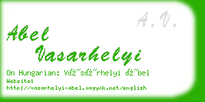 abel vasarhelyi business card